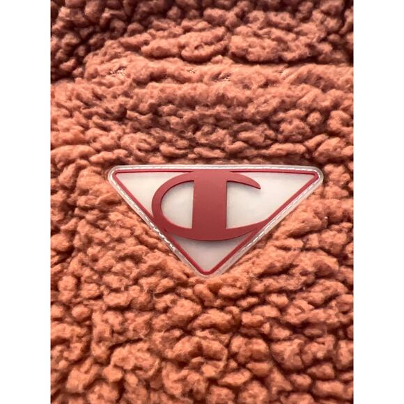 Champion Women’s Soft Cozy‎ High Pile Sherpa Quarter Zip Sweatshirt Size S Pink - Picture 6 of 6